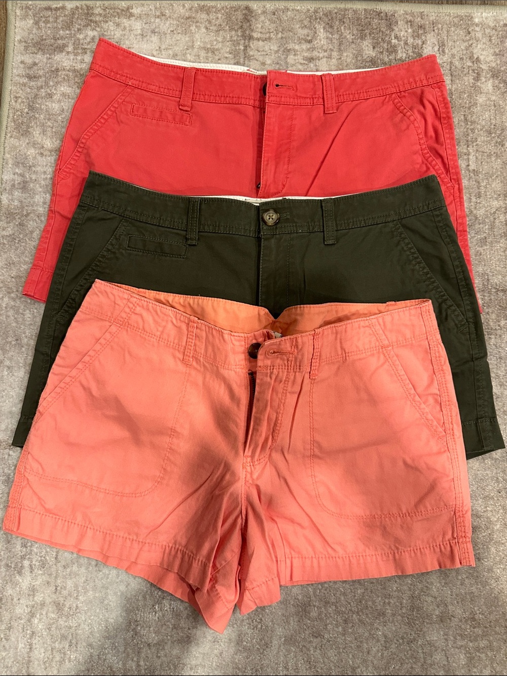 Old Navy Women's Casual Shorts - Coral, Olive, and Coral Pink